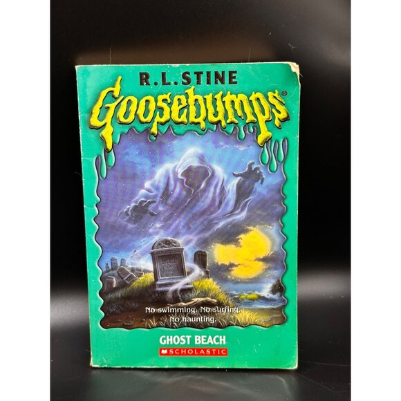 R.L. Stine Goosebumps Ghost Beach Paperback Book Unnumbered Vintage READ - Picture 1 of 13